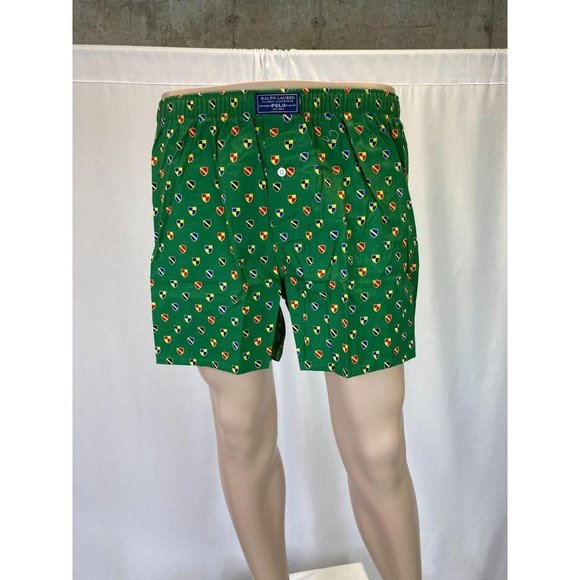 Polo Ralph Lauren Men's Medium Green NEW Classic Woven Printed Boxer Underwear - Picture 9 of 9